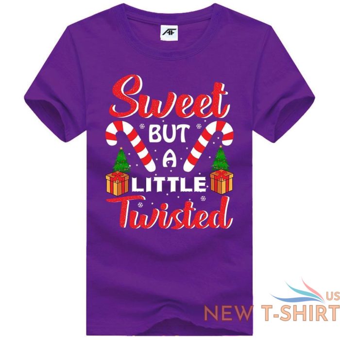 girls sweet but a little twisted print christmas t shirt womens xmas party top 8 1.jpg