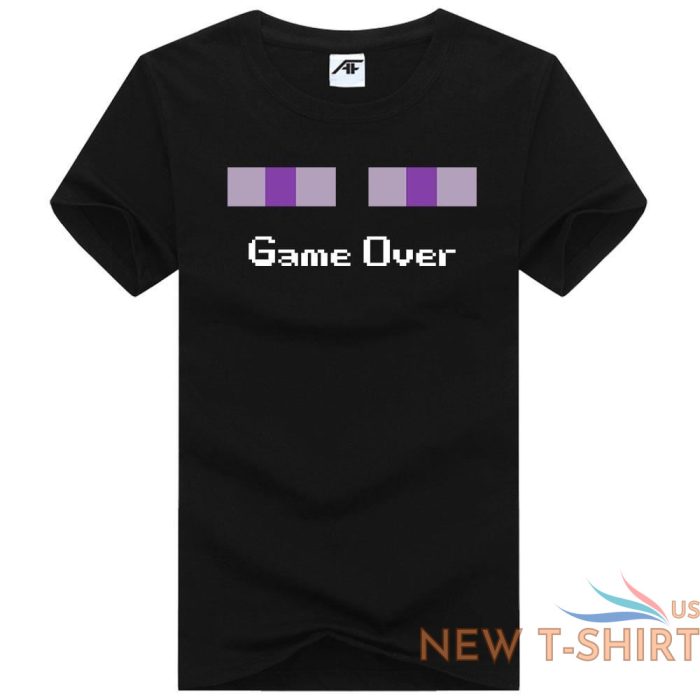 girls womens game over print t shirt gamer crew neck 100 cotton top tees 2.jpg