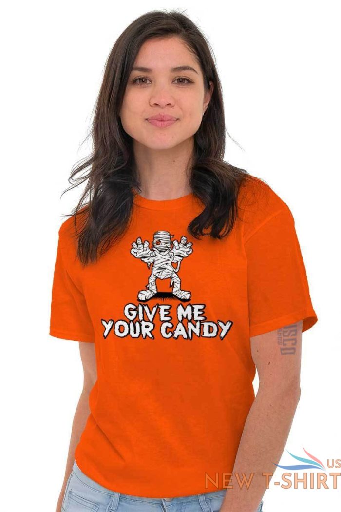 give me your candy mummy halloween gift idea adult short sleeve crewneck tee 2 1.jpg