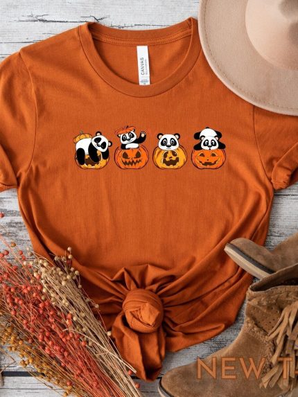 halloween cute pandas and pumpkins t shirt halloween pandas shirt pandas tee 1.jpg