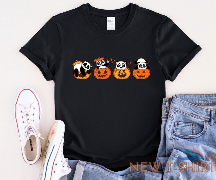 halloween cute pandas and pumpkins t shirt halloween pandas shirt pandas tee 3.jpg