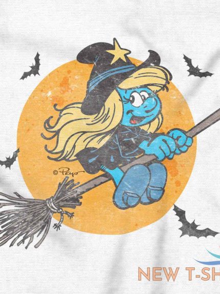 halloween flying witch smurfette v neck t shirt tees women 1.jpg