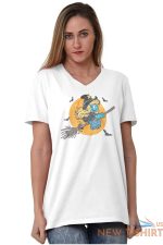 halloween flying witch smurfette v neck t shirt tees women 3.jpg