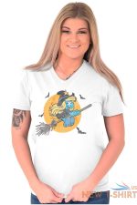 halloween flying witch smurfette v neck t shirt tees women 4.jpg