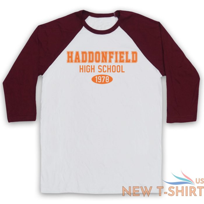 halloween haddonfield high school 1978 horror film 3 4 sleeve baseball tee 0.jpg