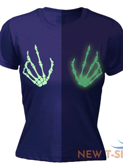 halloween womens t shirts boob glow in the dark funny fancy dress fitted t shirt 0 1.jpg