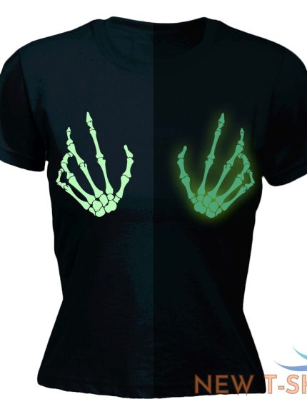 halloween womens t shirts boob glow in the dark funny fancy dress fitted t shirt 1 1.jpg