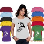 happy christmas reindeer stars top printed tshirt womens short sleeve tee lot 0 1.jpg