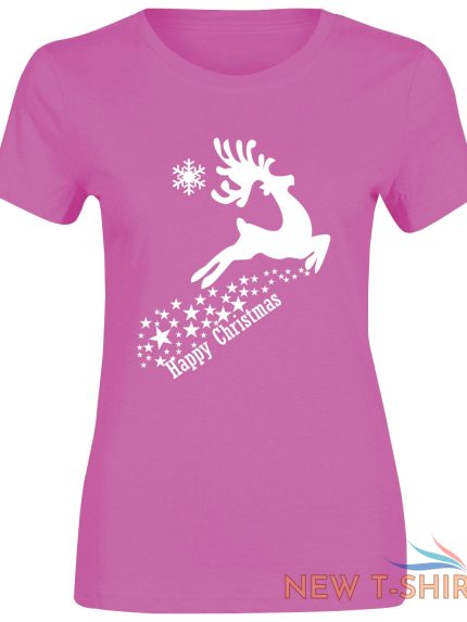 happy christmas reindeer stars top printed tshirt womens short sleeve tee lot 1 1.jpg