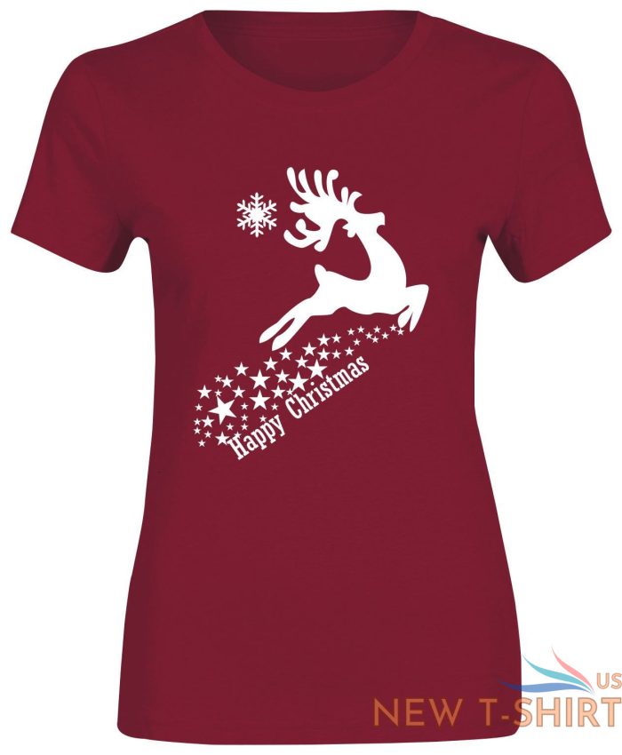 happy christmas reindeer stars top printed tshirt womens short sleeve tee lot 5 1.jpg