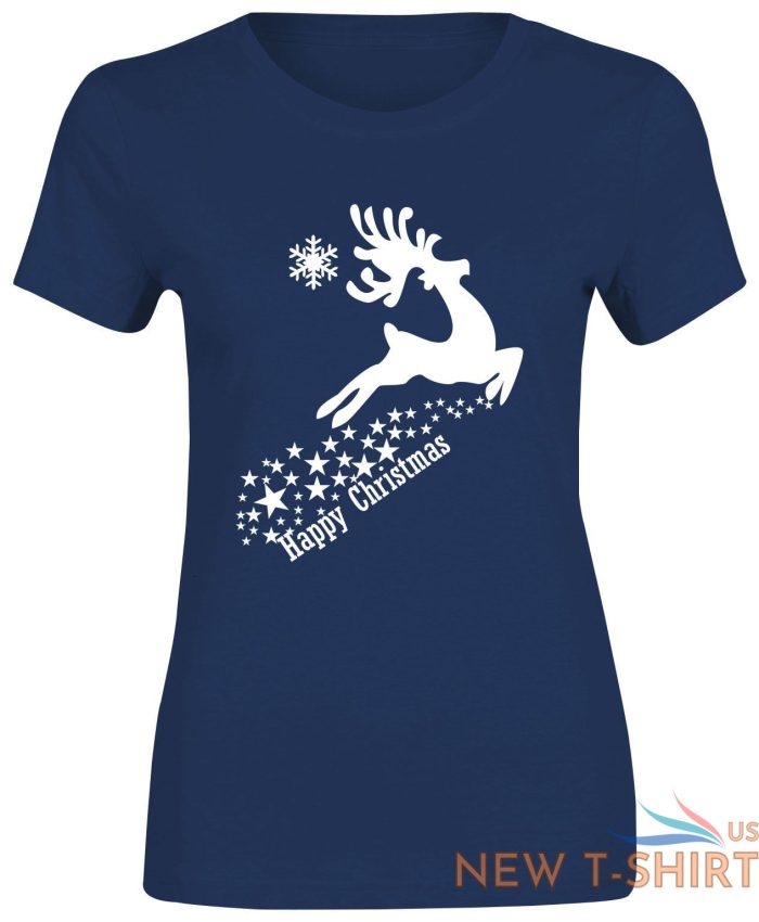 happy christmas reindeer stars top printed tshirt womens short sleeve tee lot 6 1.jpg