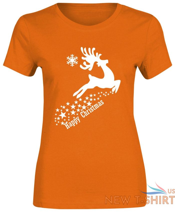 happy christmas reindeer stars top printed tshirt womens short sleeve tee lot 7 1.jpg