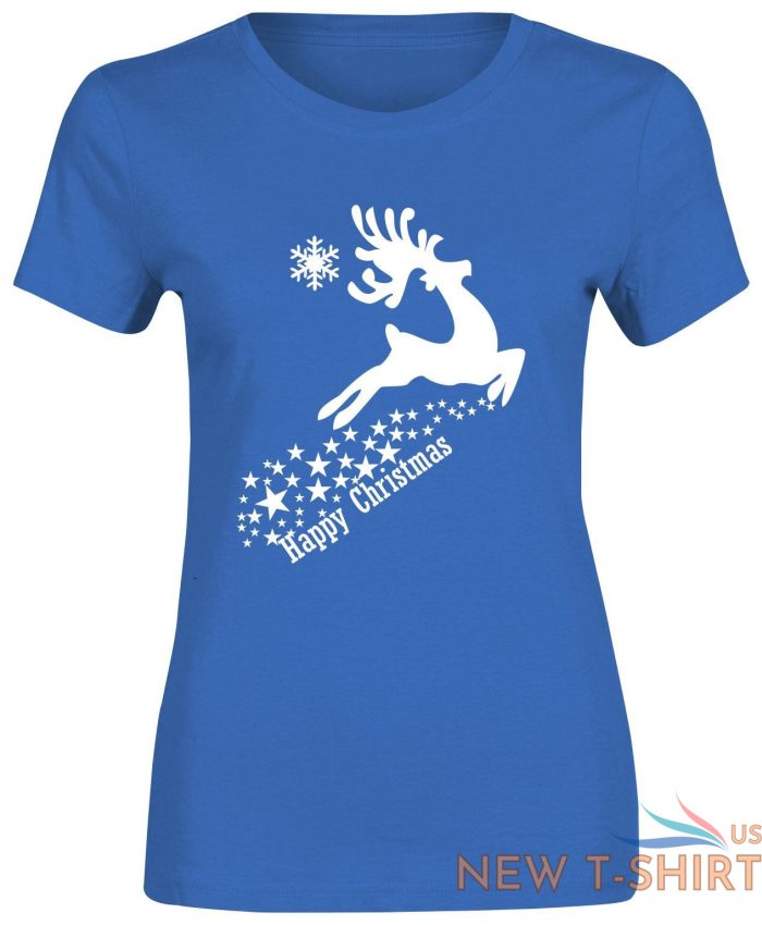 happy christmas reindeer stars top printed tshirt womens short sleeve tee lot 9 1.jpg