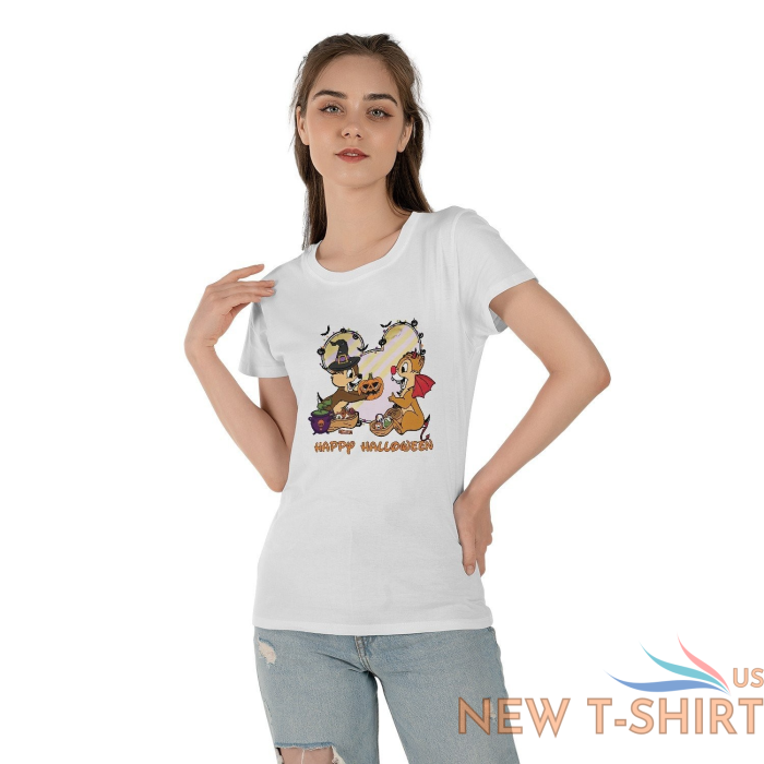 happy halloween chip and dale pumpkin mickey head tshirt women 0.png