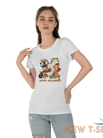 happy halloween chip and dale pumpkin mickey head tshirt women 1.png