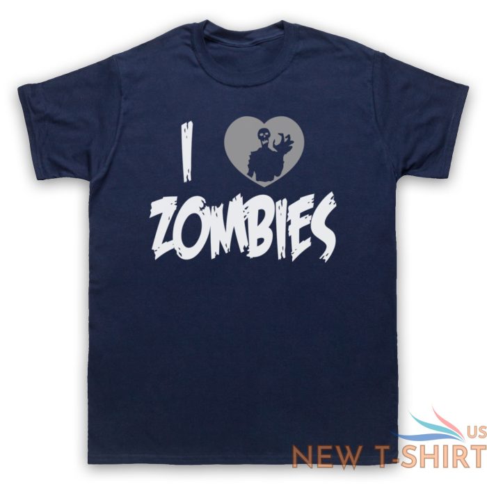 i love zombies funny slogan halloween comedy undead mens womens t shirt 3.jpg