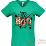 inktastic halloween boo with spiders in web women s v neck t shirt scary spooky 4.jpg