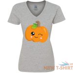 inktastic halloween pumpkin winking pumpkin trick or women s v neck t shirt 2.jpg