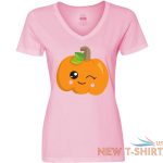 inktastic halloween pumpkin winking pumpkin trick or women s v neck t shirt 4.jpg