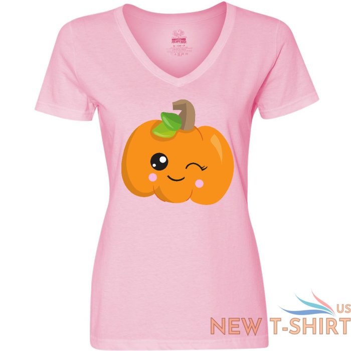inktastic halloween pumpkin winking pumpkin trick or women s v neck t shirt 4.jpg