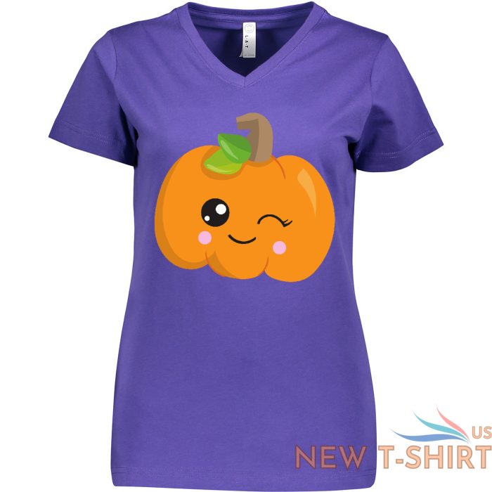 inktastic halloween pumpkin winking pumpkin trick or women s v neck t shirt 5.jpg