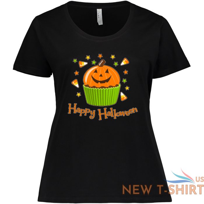 inktastic happy halloween cute pumpkin cupcake women s plus size t shirt candy 1.jpg