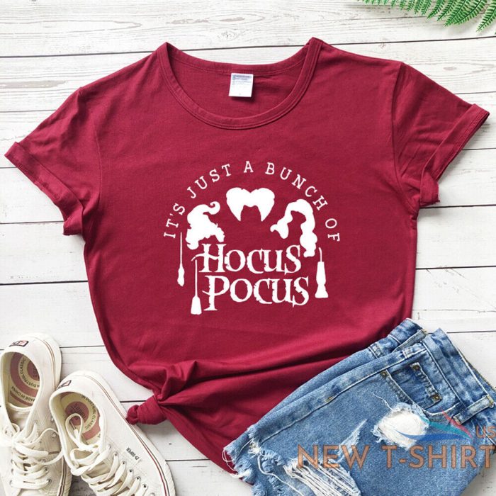 it s just a bunch of hocus pocus t shirt women funny witches halloween fall tops 3.jpg