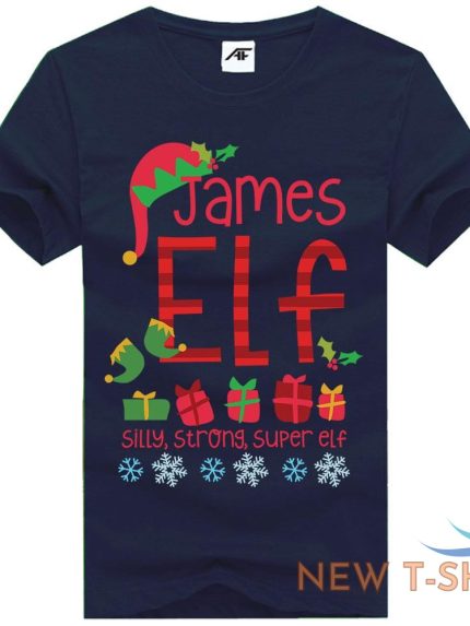 james elf print christmas t shirt kids mens xmas short sleeve party top tees 1.jpg
