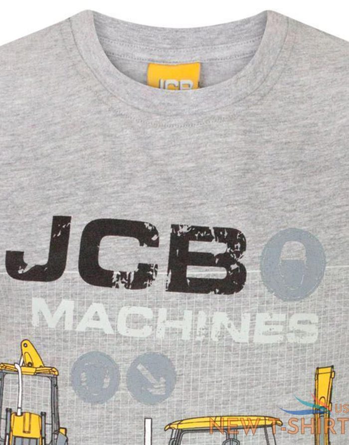 jcb digger t shirt kids boys girls machines short sleeve grey top 5.jpg
