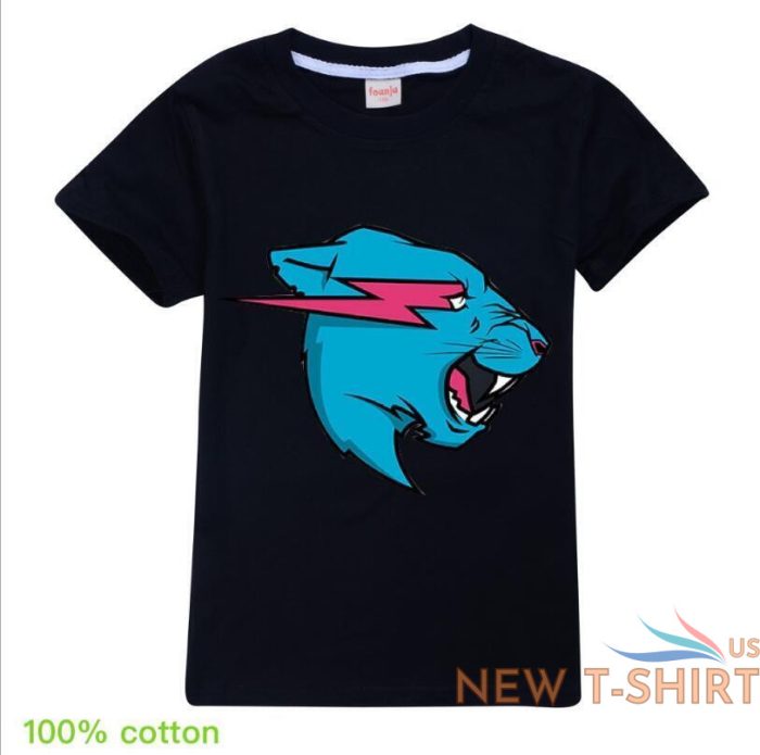 kids boys girls mr beast lightning cat t shirt short sleeve funny tee xmas gift 0.jpg