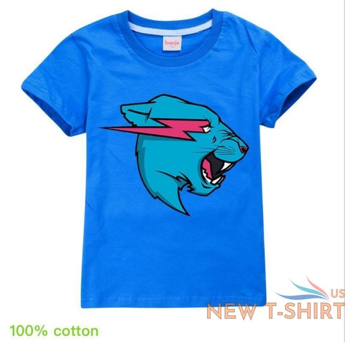 kids boys girls mr beast lightning cat t shirt short sleeve funny tee xmas gift 1.jpg