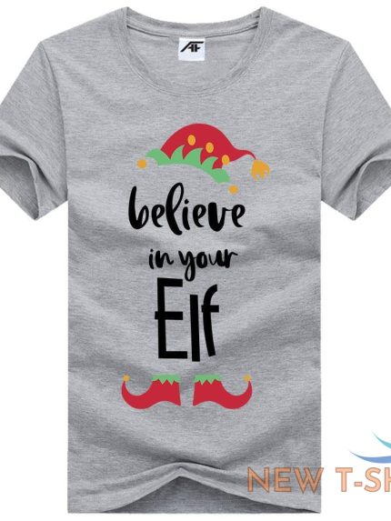 kids santa squeezes christmas print t shirt mens believe in your elf xmas top 0.jpg