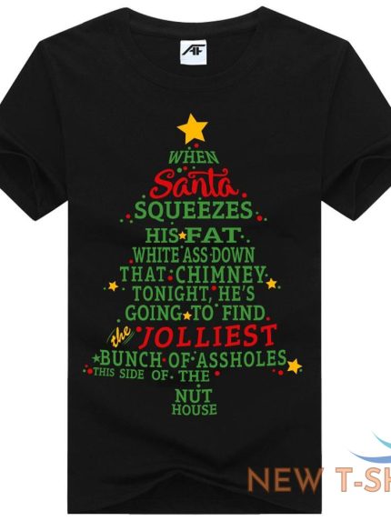 kids santa squeezes christmas print t shirt mens believe in your elf xmas top 1.jpg