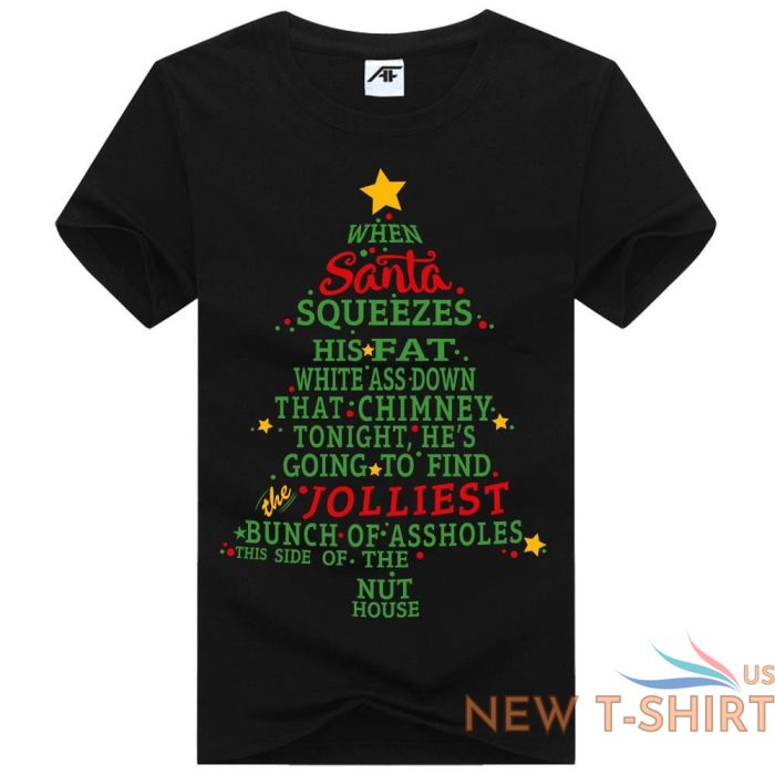 kids santa squeezes christmas print t shirt mens believe in your elf xmas top 1.jpg