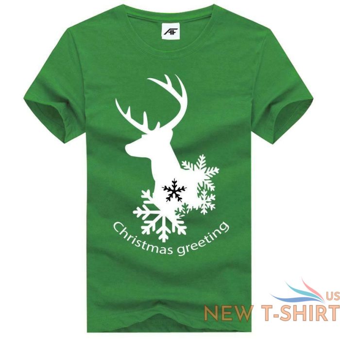 ladies christmas snowflake deer print t shirt girls short sleeve xmas party top 2.jpg