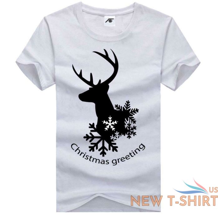 ladies christmas snowflake deer print t shirt girls short sleeve xmas party top 4.jpg