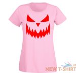 ladies halloween pumpkin face tshirt new scary trick or treat costume shirt 2.jpg