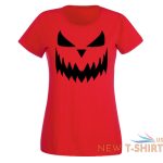 ladies halloween pumpkin face tshirt new scary trick or treat costume shirt 5.jpg