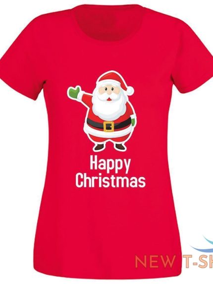 ladies happy christmas santa claus print t shirt short sleeve xmas top 0.jpg