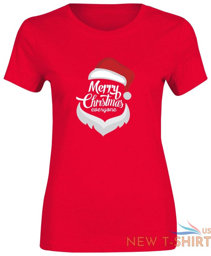 ladies merry christmas everyone print t shirt girls round neck xmas tee top 3.jpg