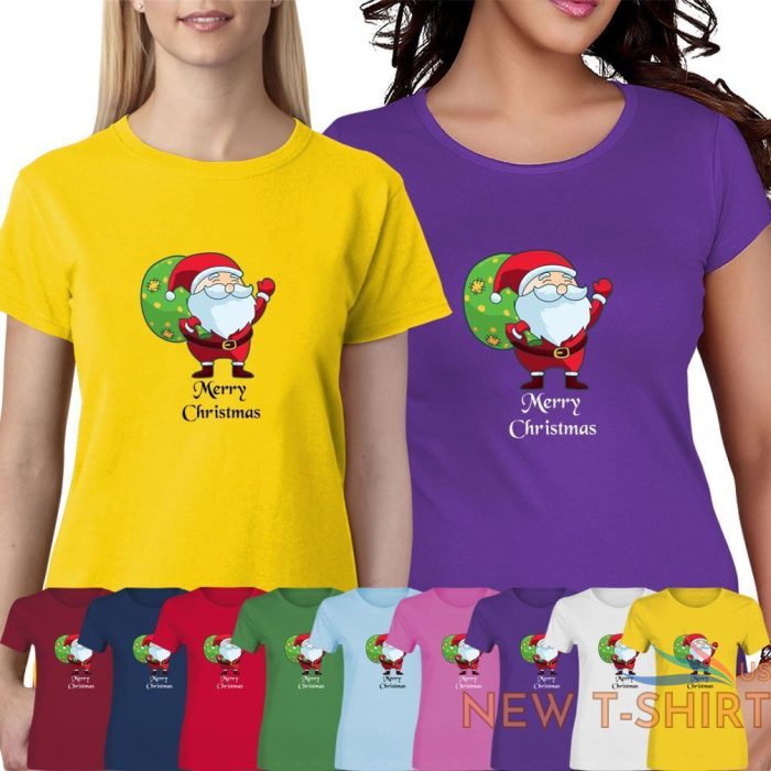 ladies merry christmas printed t shirt short sleeve xmas gift top tees 0.jpg