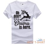 ladies oh deer christmas is here printed t shirt womens crew neck xmas party top 0.jpg