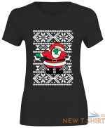 ladies santa dabbing xmas printed t shirt girls crew neck short sleeve top 3.jpg