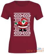 ladies santa dabbing xmas printed t shirt girls crew neck short sleeve top 7.jpg