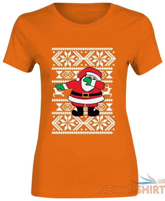 ladies santa dabbing xmas printed t shirt girls crew neck short sleeve top 9.jpg