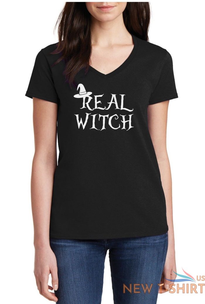 ladies v neck real witch shirt halloween fall t shirt hocus pocus tee funny gift 2.jpg