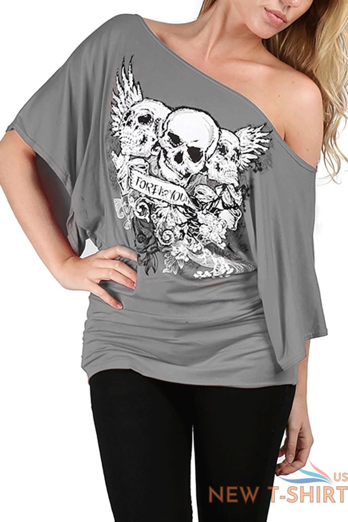 ladies womens halloween costume skeleton bones fancy dress party tee top t shirt 4.jpg