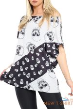 ladies womens halloween multi skull baggy short sleeve oversized tee t shirt top 1.jpg