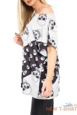 ladies womens halloween multi skull baggy short sleeve oversized tee t shirt top 2.jpg