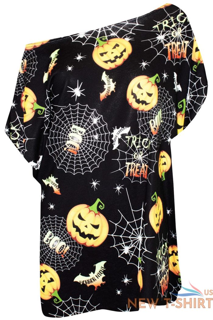 ladies womens halloween multi skull baggy short sleeve oversized tee t shirt top 7.jpg